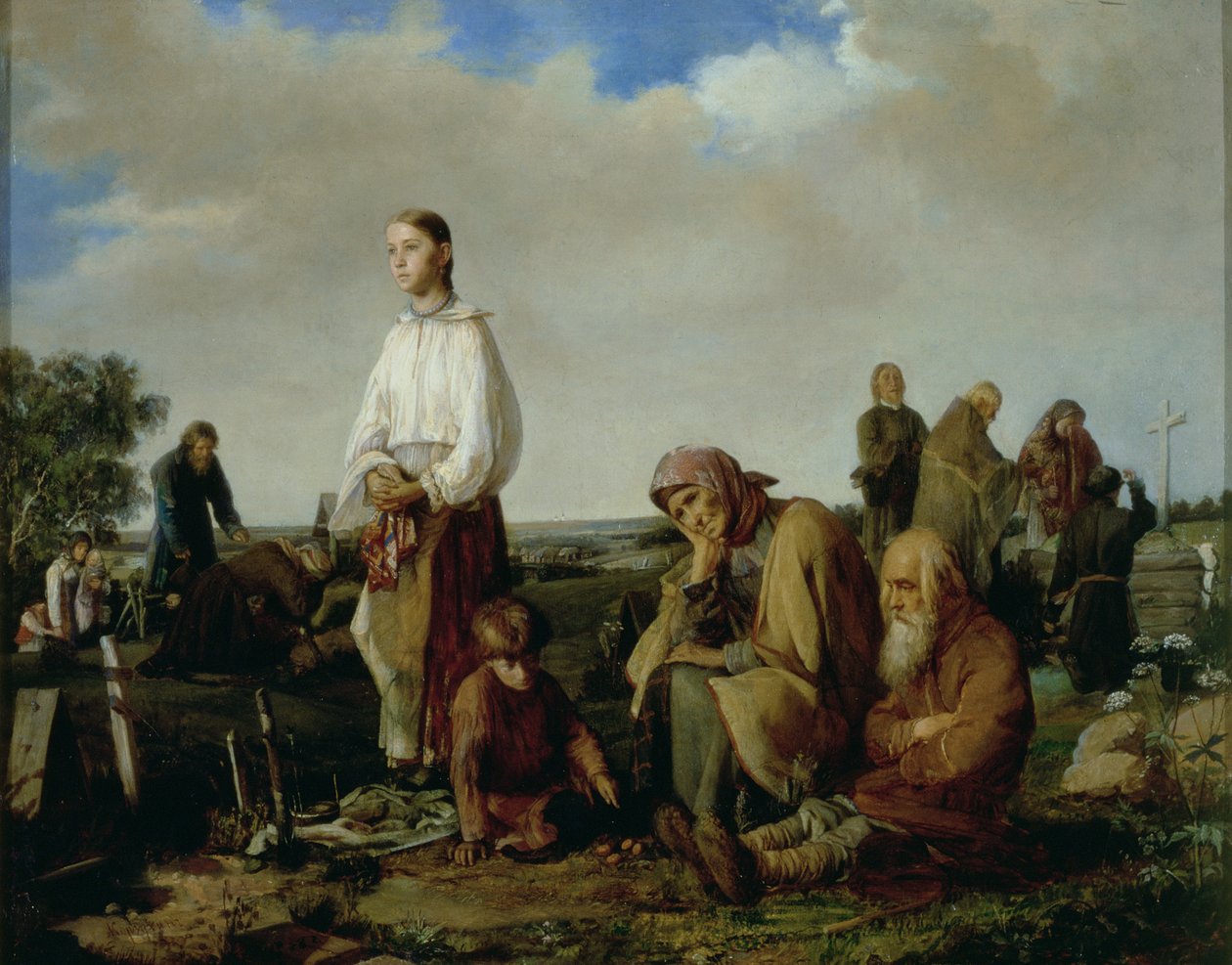Probuzení na hřbitově, 1865 od Aleksei Ivanovich Korzukhin