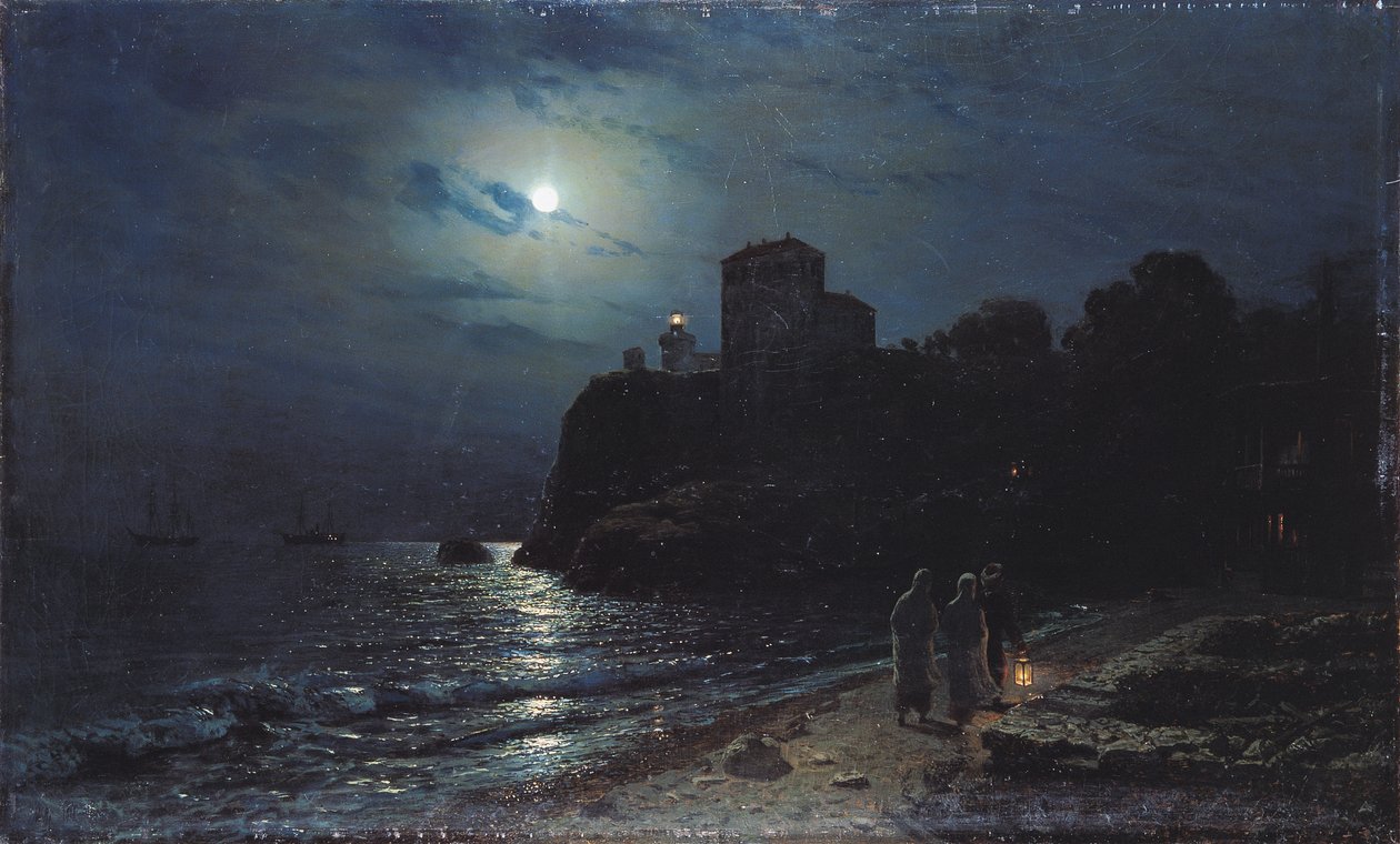 Moonlight on the Edge of a Lake, 1870 od Alexei Kondratjewitsch Sawrassow