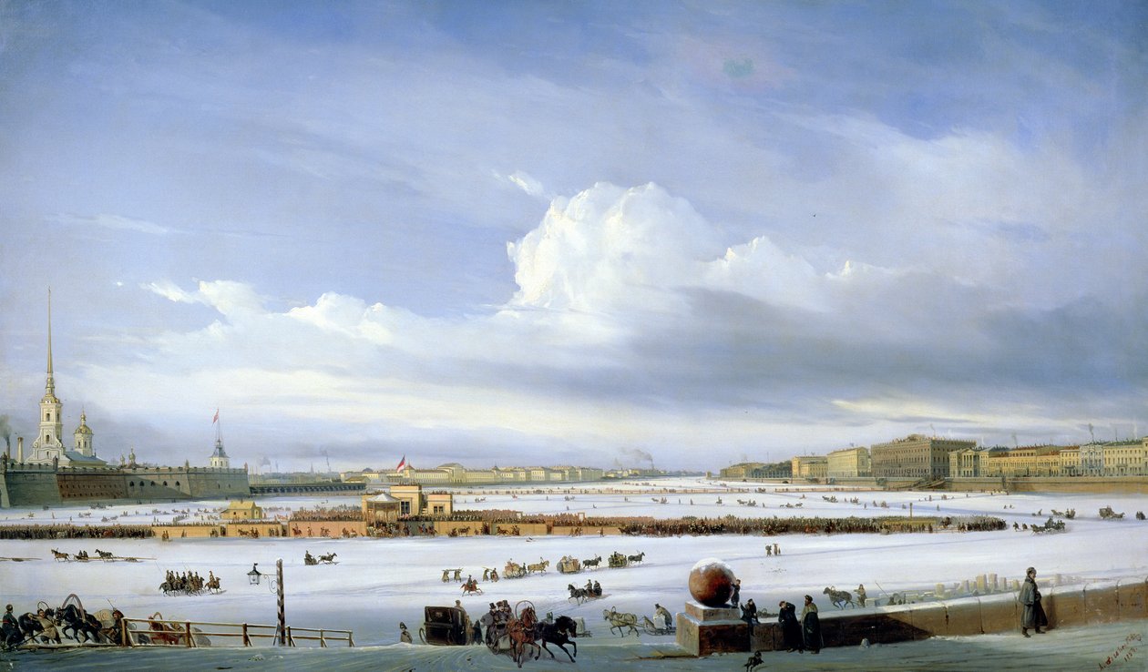 Jízda na Něvě, 1854 od Aleksei Petrovich Bogolyubov
