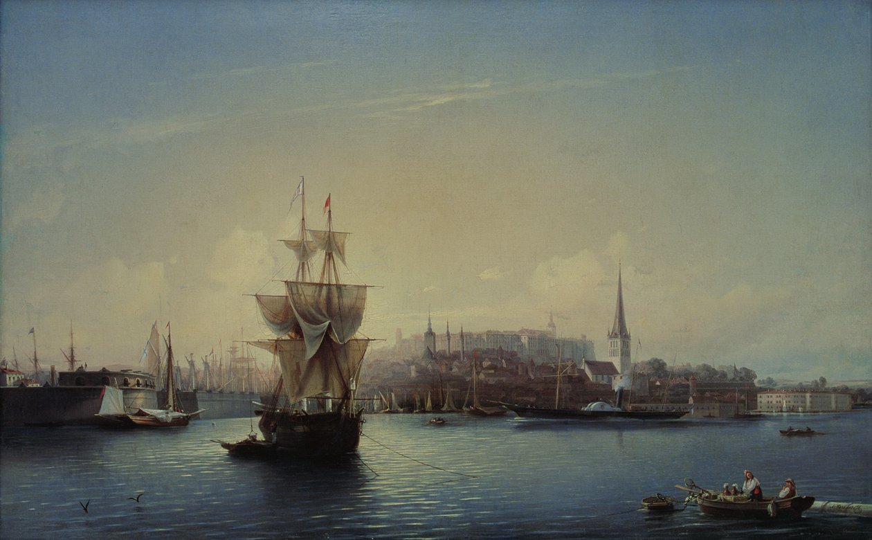Tallinnský přístav, 1853 od Aleksei Petrovich Bogolyubov
