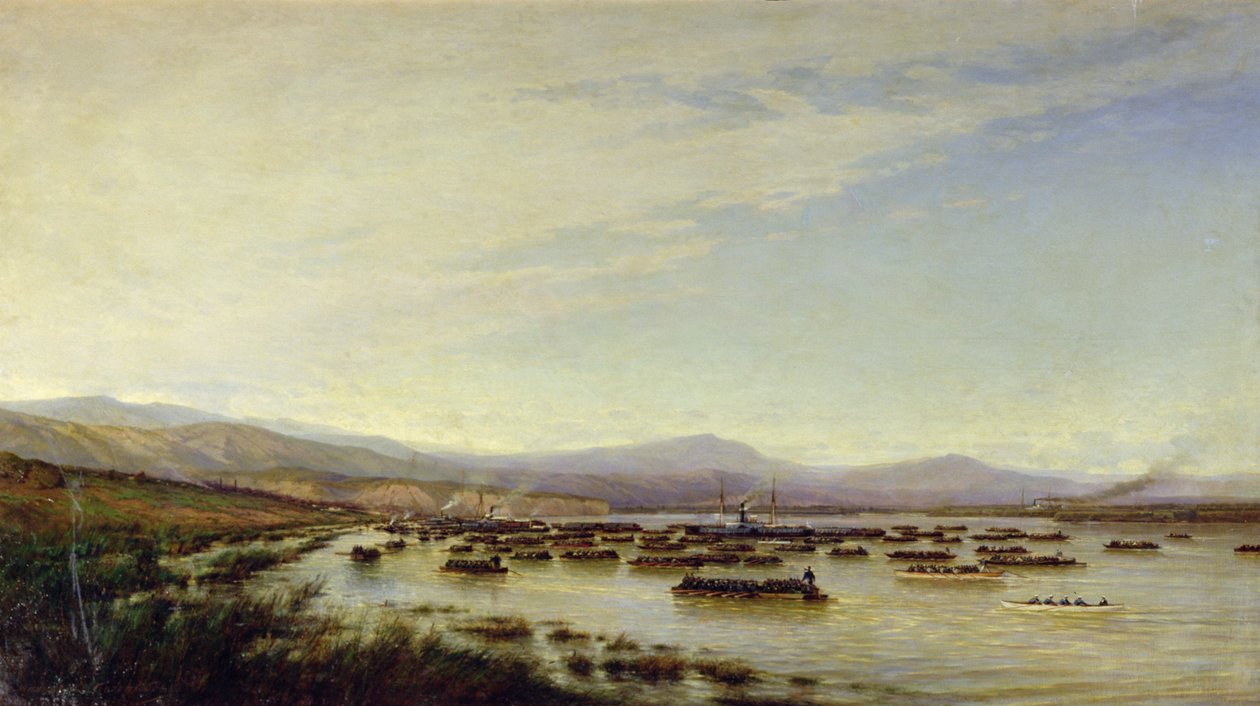 Ruská armáda překročila Dunaj v červnu 1877, 1878 od Aleksei Petrovich Bogolyubov