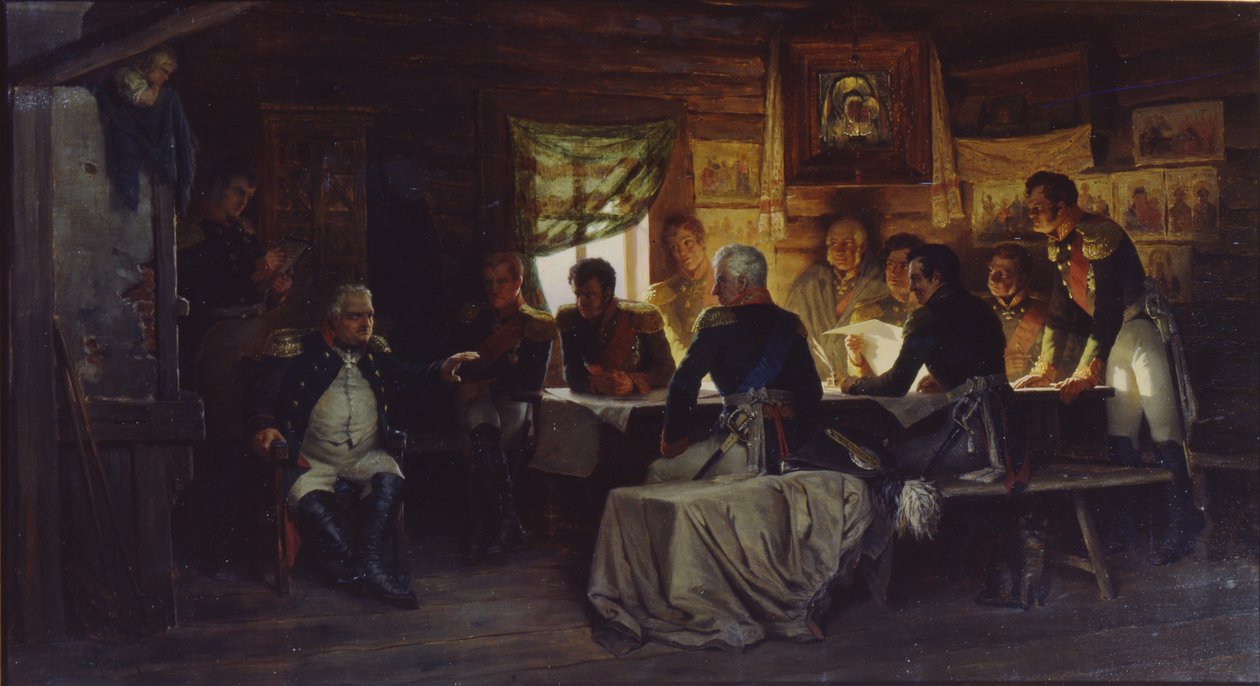 Vojenská rada ve vesnici Fili u Moskvy dne 13. září 1812 1882 od Aleksei Danilovich Kivshenko