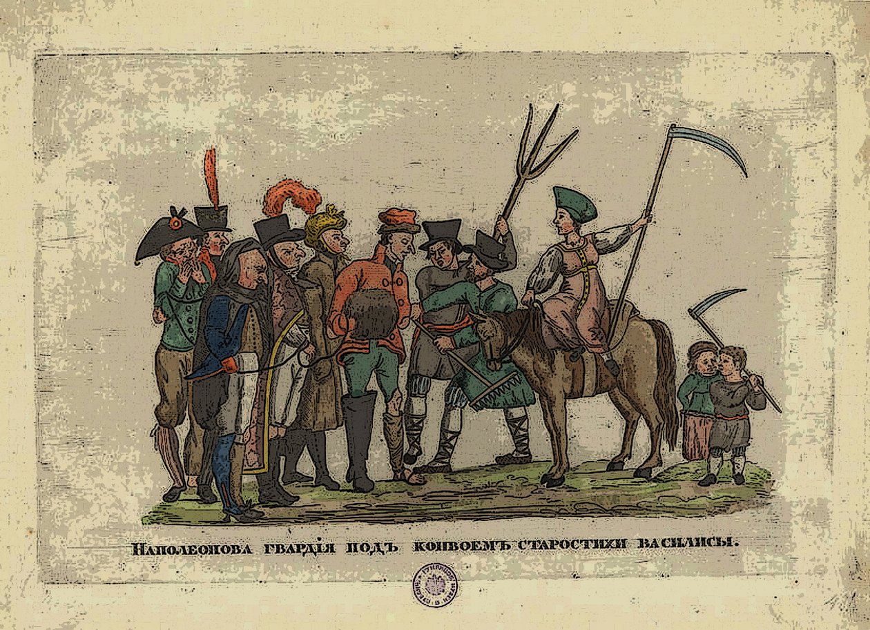 Grande Armée za doprovodu Starosta Vasilisa, po roce 1812 od Aleksei Gavrilovich Venetsianov