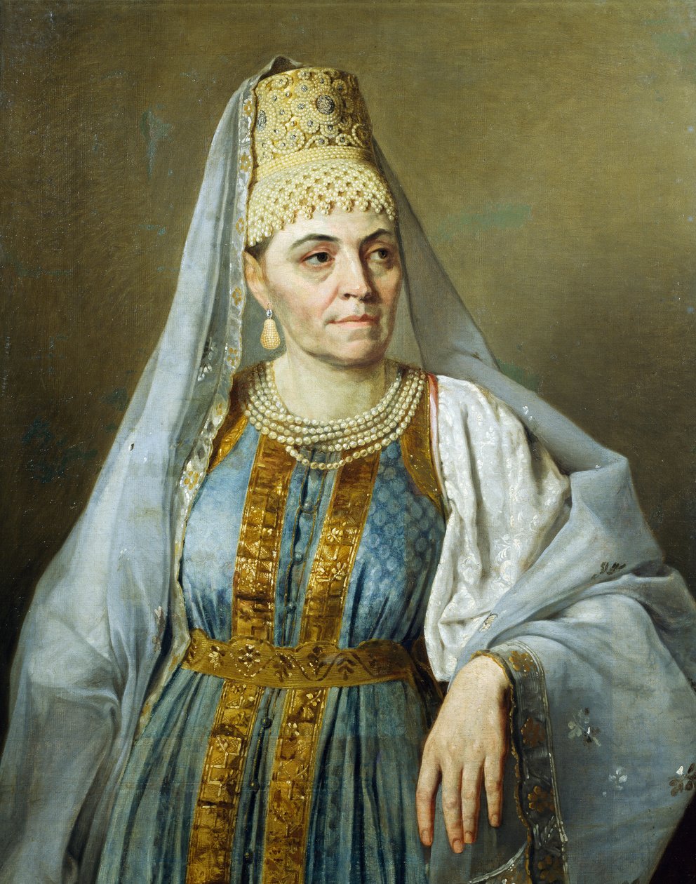 Portrét Marfy Venetsianové v kostýmu od Alexeje Venetsianova (1780-1847), cca 1828 od Aleksei Gavrilovich Venetsianov