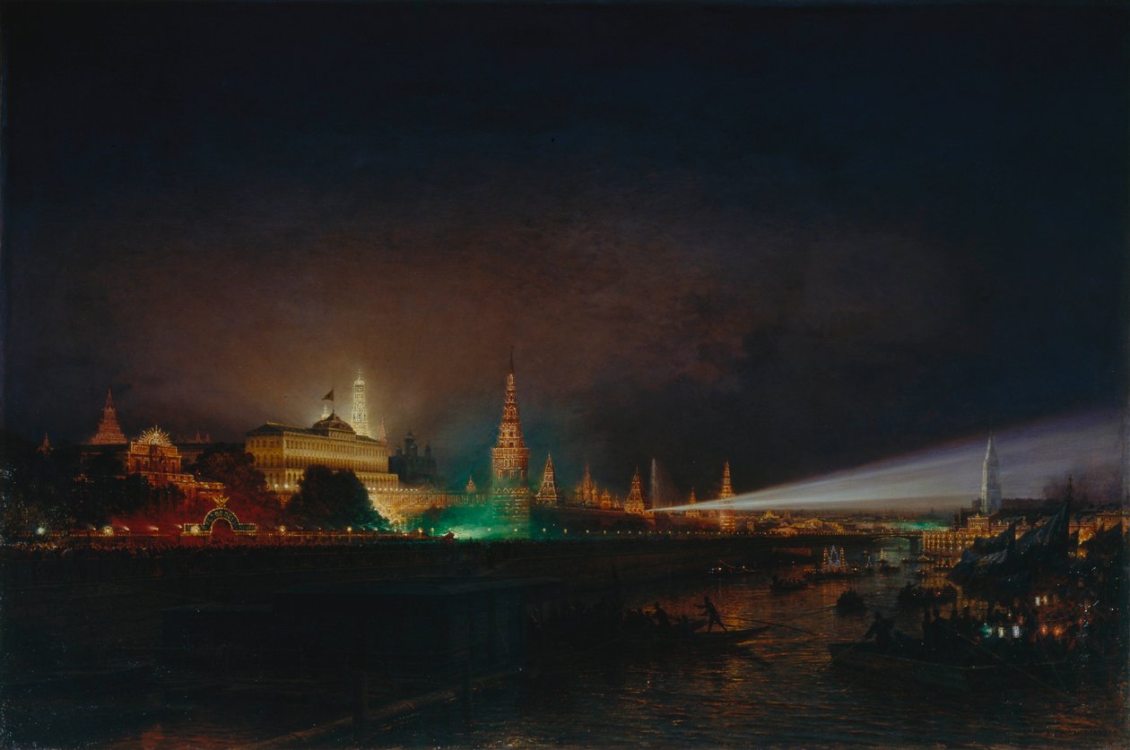 Osvětlení moskevského Kremlu, 1883 od Aleksei Petrovich Bogolyubov