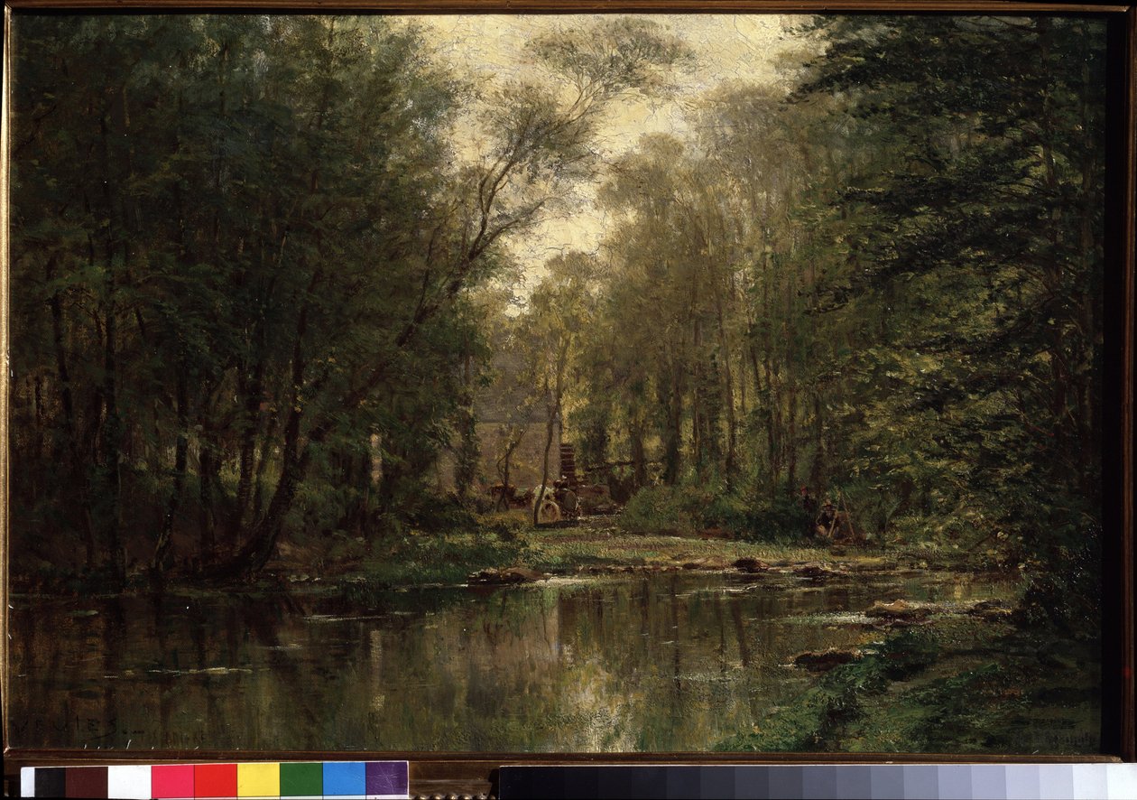 ""Krajina La Veules (nebo Veulles) v Normandii"" Obraz Alexeje Petroviče Bogolyubova (Bogoliubov nebo Bogolioubov) (1824-1896) 1871 Státní Treťjakovská galerie, Moskva od Aleksei Petrovich Bogolyubov