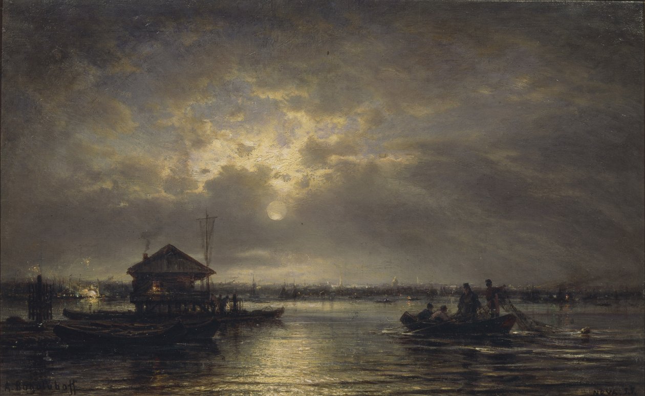 Letní noc na Něvě, 1875 od Aleksei Petrovich Bogolyubov