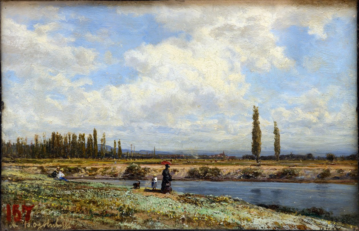 Vichy. Banks. Noon par Alexei Petrových Bogolyubů (Bogoliubů ou Bogoliubů) (1824-1896) od Aleksei Petrovich Bogolyubov