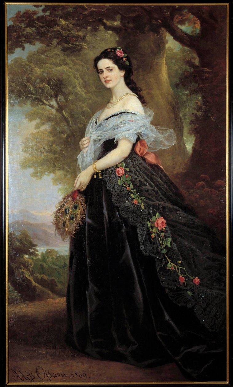 Portrét hraběnky Juliette Cotti Malba Alexandra Ossaniho (19. století) 1869 Muzeum moderního umění ve Florencii od Alessando Ossani