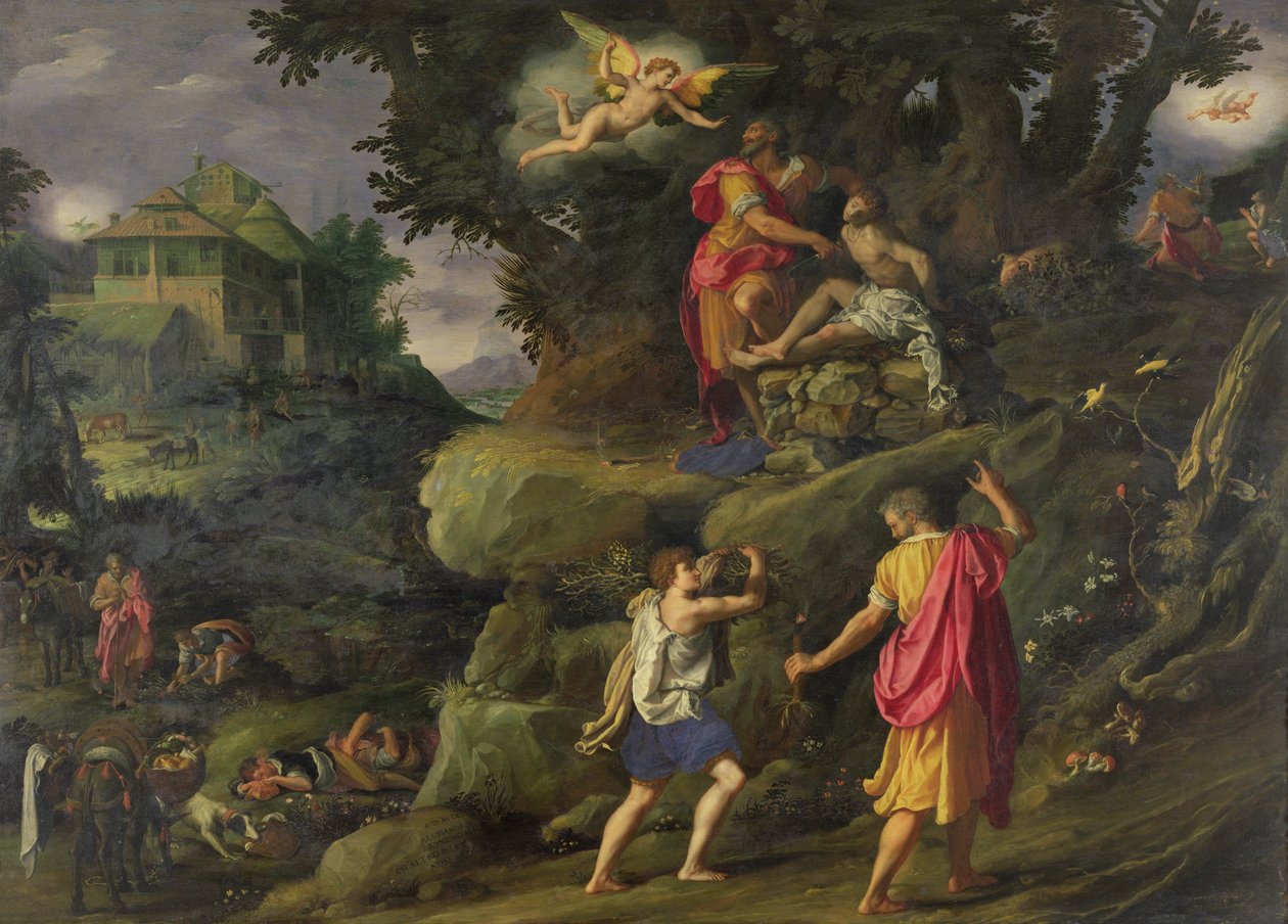 Obětování Izáka, 1601 od Alessandro Allori