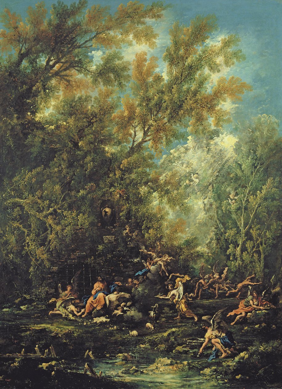 Kristus navštěvovaný anděly, kolem 1725-30 od Alessandro Magnasco