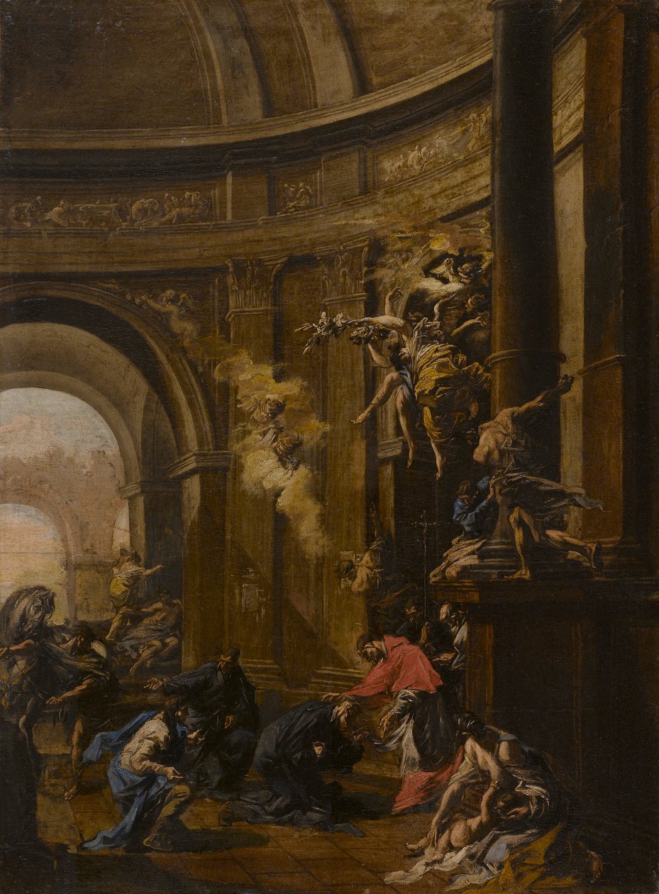Saint Carlo Borromeo Přijímání oblátů od Alessandro Magnasco