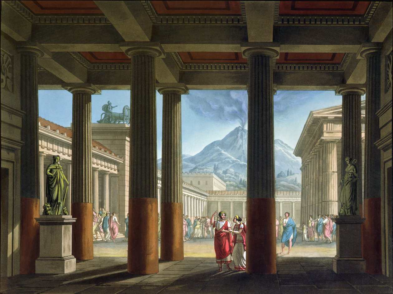 Vchod do amfiteátru, návrh opery „Poslední den Pompejí“, 1827 od Alessandro Sanquirico