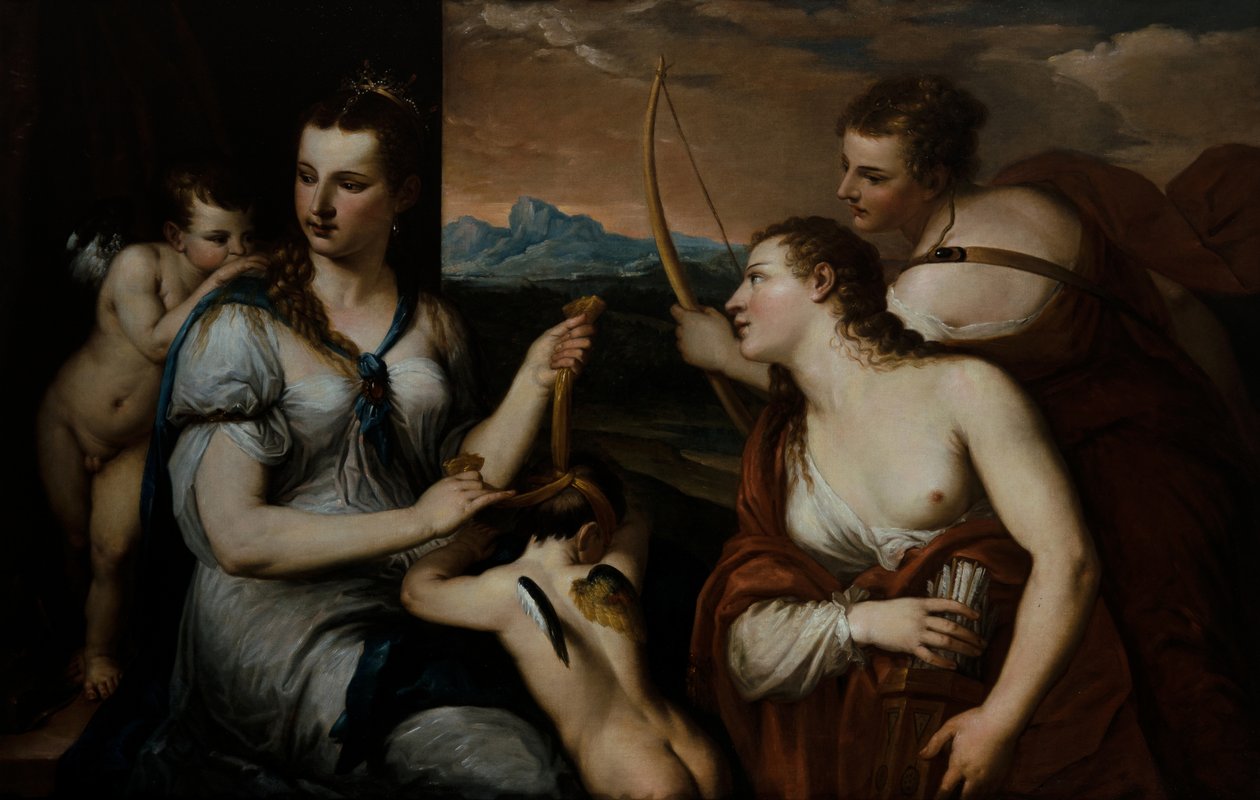 Venuše se zavázanýma očima Amor od Alessandro (1588 1648) Varotari