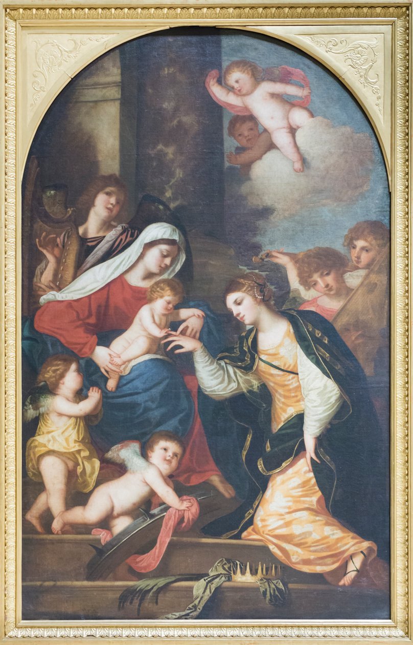 Mystická svatba svaté Kateřiny od Alessandro (1588 1648) Varotari