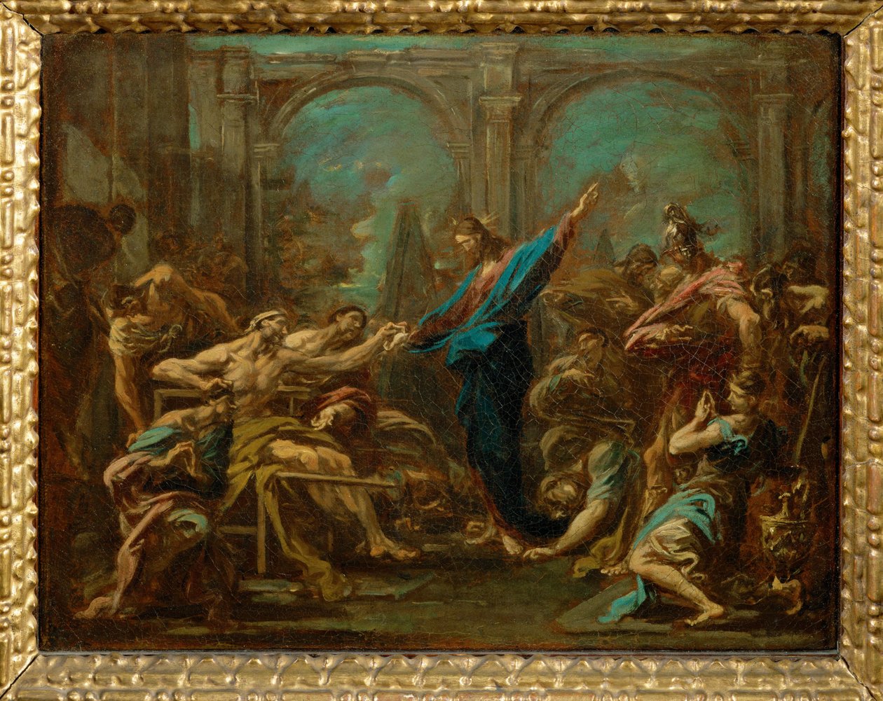 Jesus guerissant les paralytiques - Kristus uzdravuje chromé... od Alessandro (style of) Magnasco