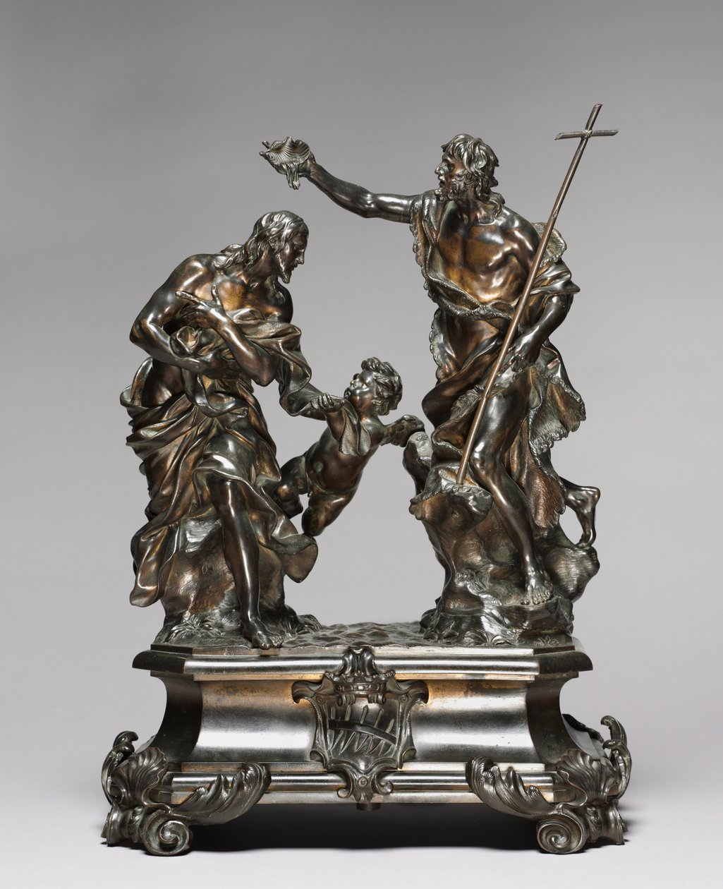 Křest Krista, navržený 1645-46, pravděpodobně vyroben 1650-55 od Alessandro Algardi