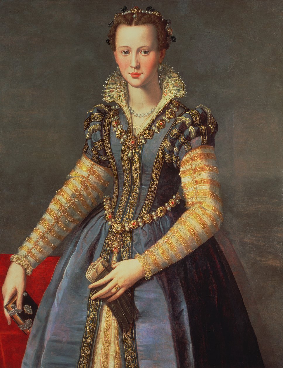 Marie de Medici (1573-1642), manželka Jindřicha IV z Francie (1553-1610) (panel) od Alessandro Allori