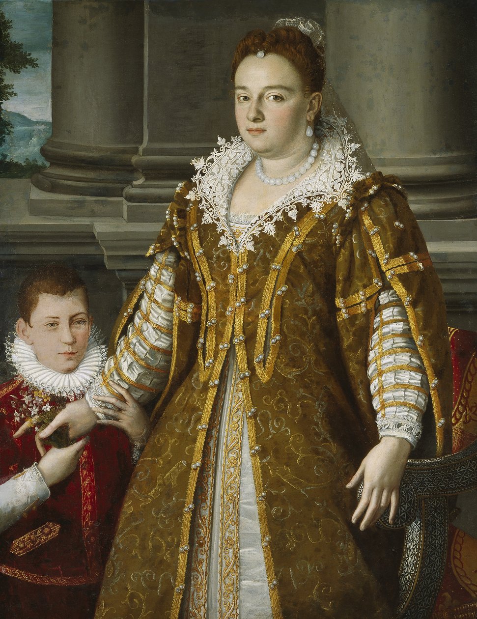 Portrét velkovévodkyně Bianca Capello de Medici se svým synem, cca 1580-1614 od Alessandro Allori