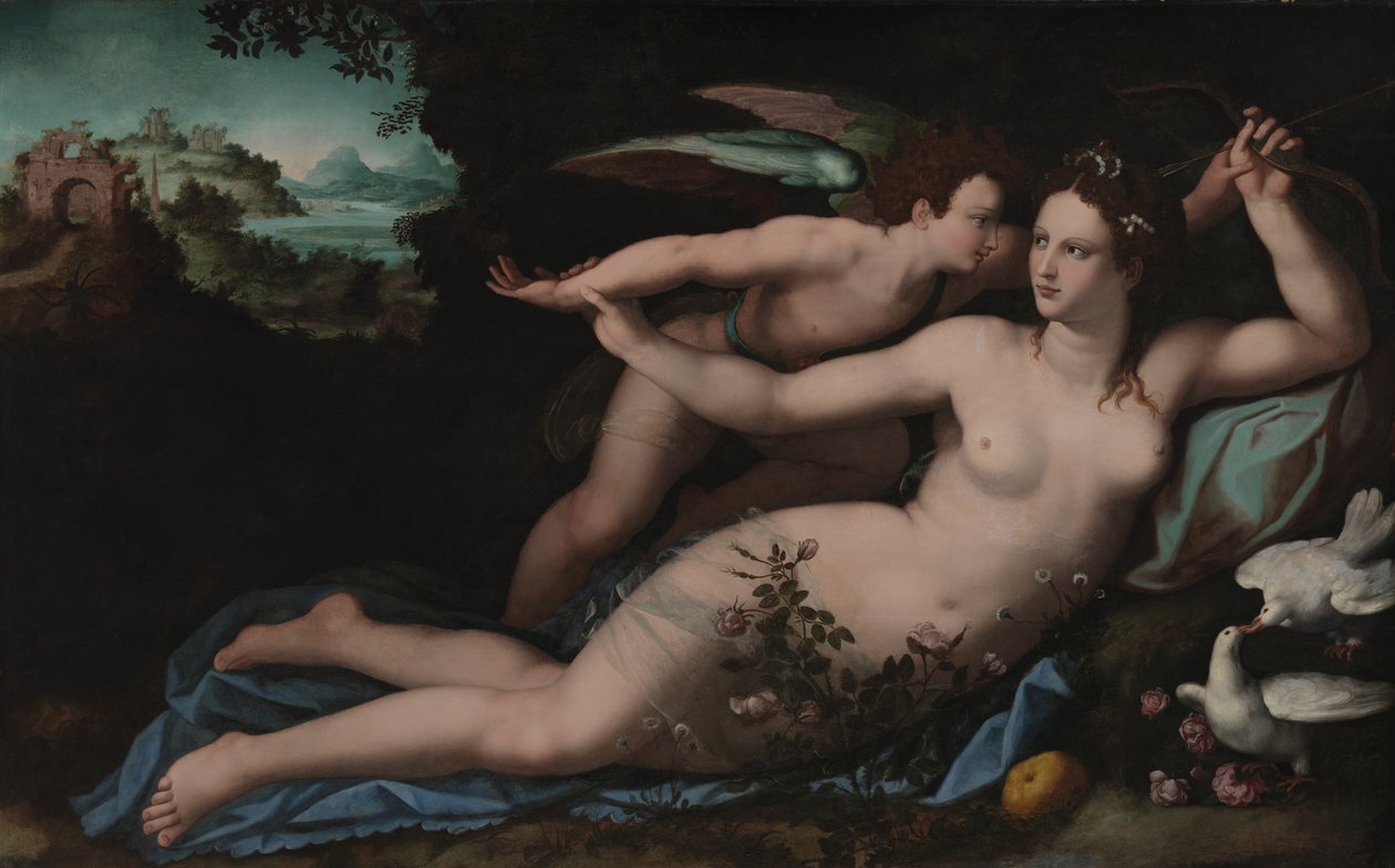 Venuše odzbrojuje Kupida od Alessandro Allori