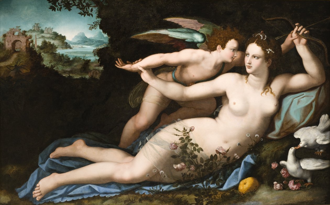 Venuše odzbrojuje Amora od Alessandro Allori