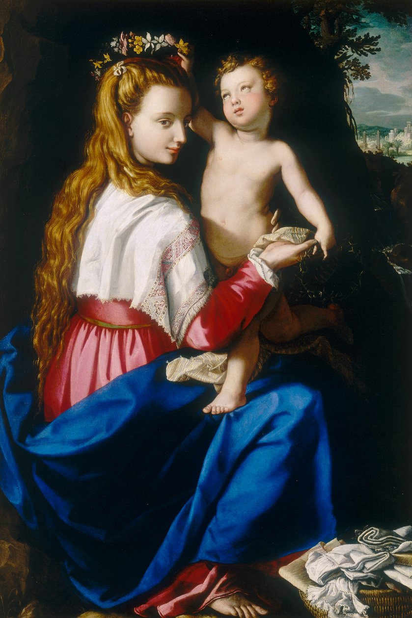 Panna s dítětem od Alessandro Allori