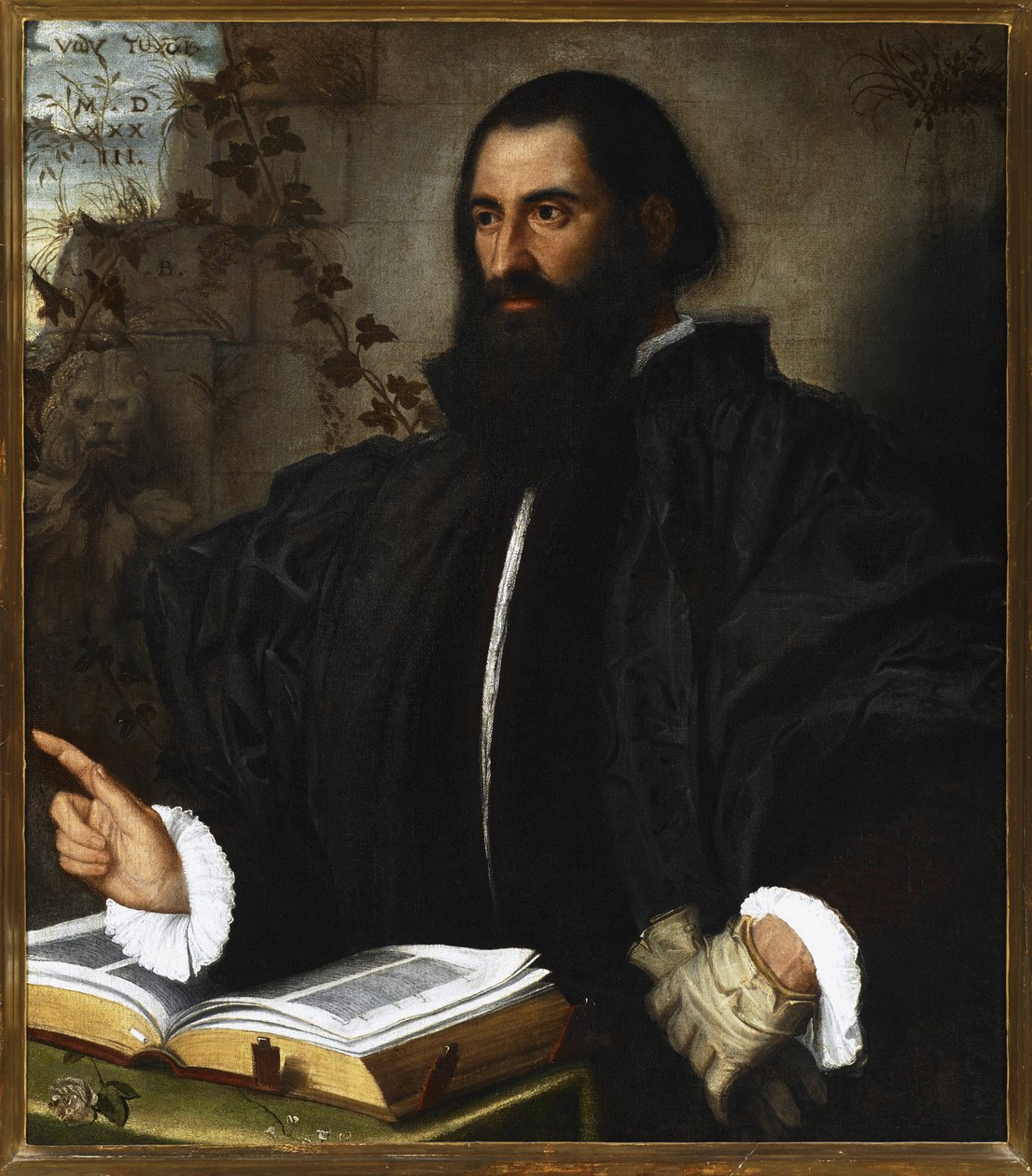 Portrét Pietra Andrea Mattioliho (Pierandrea Matthioli, Matthiole, Matthiolus (1501-1578), medecin et botaniste italien). Ricciarin od Alessandro Bonvicino Moretto