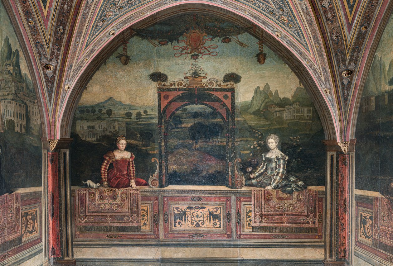 Malý pokoj vznešených dam (olej na plátně nalepeném na stěnách) od Alessandro Bonvicino Moretto