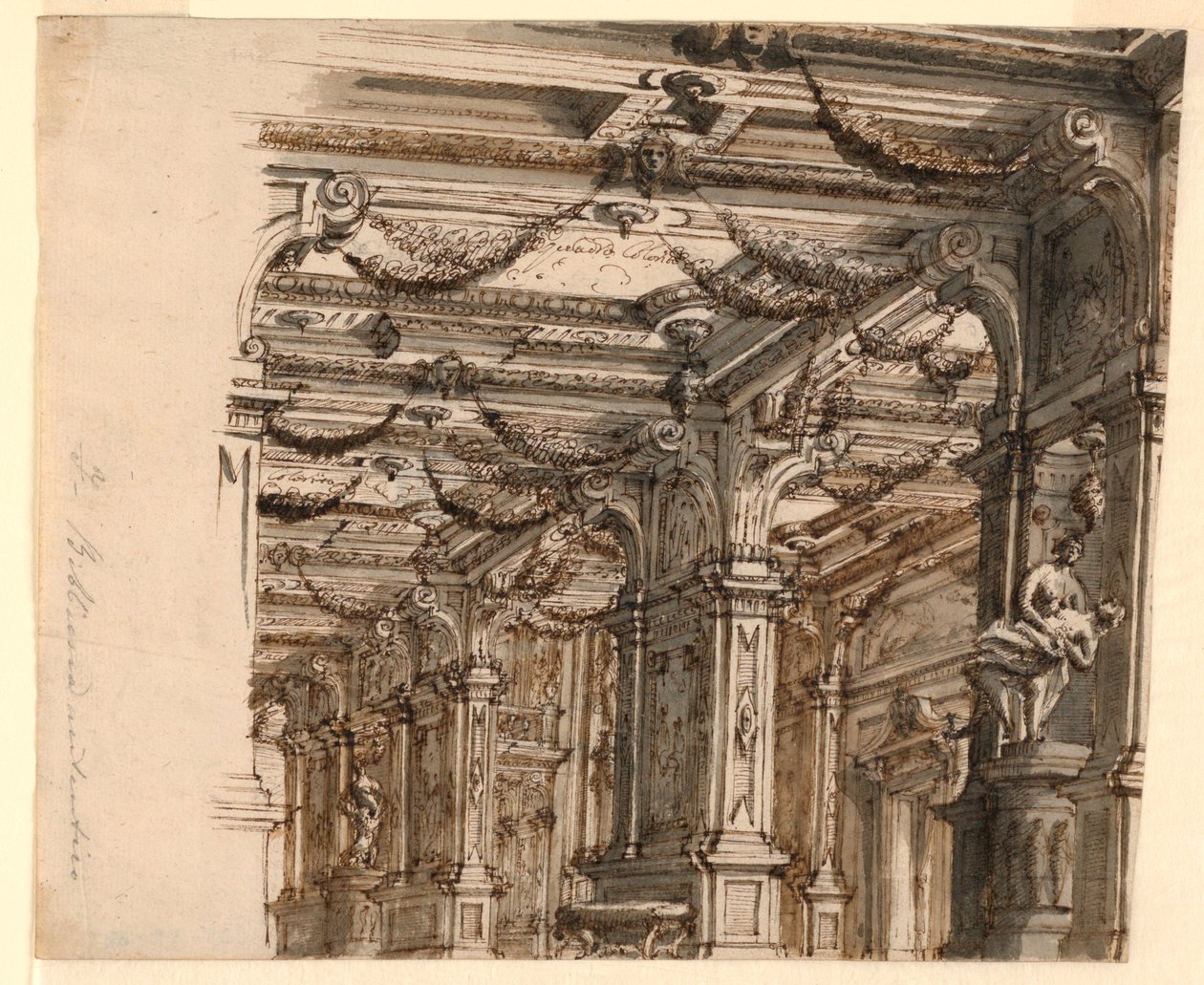 Scéna: Interiér paláce od Alessandro Galli Bibiena, 1686 – 1748