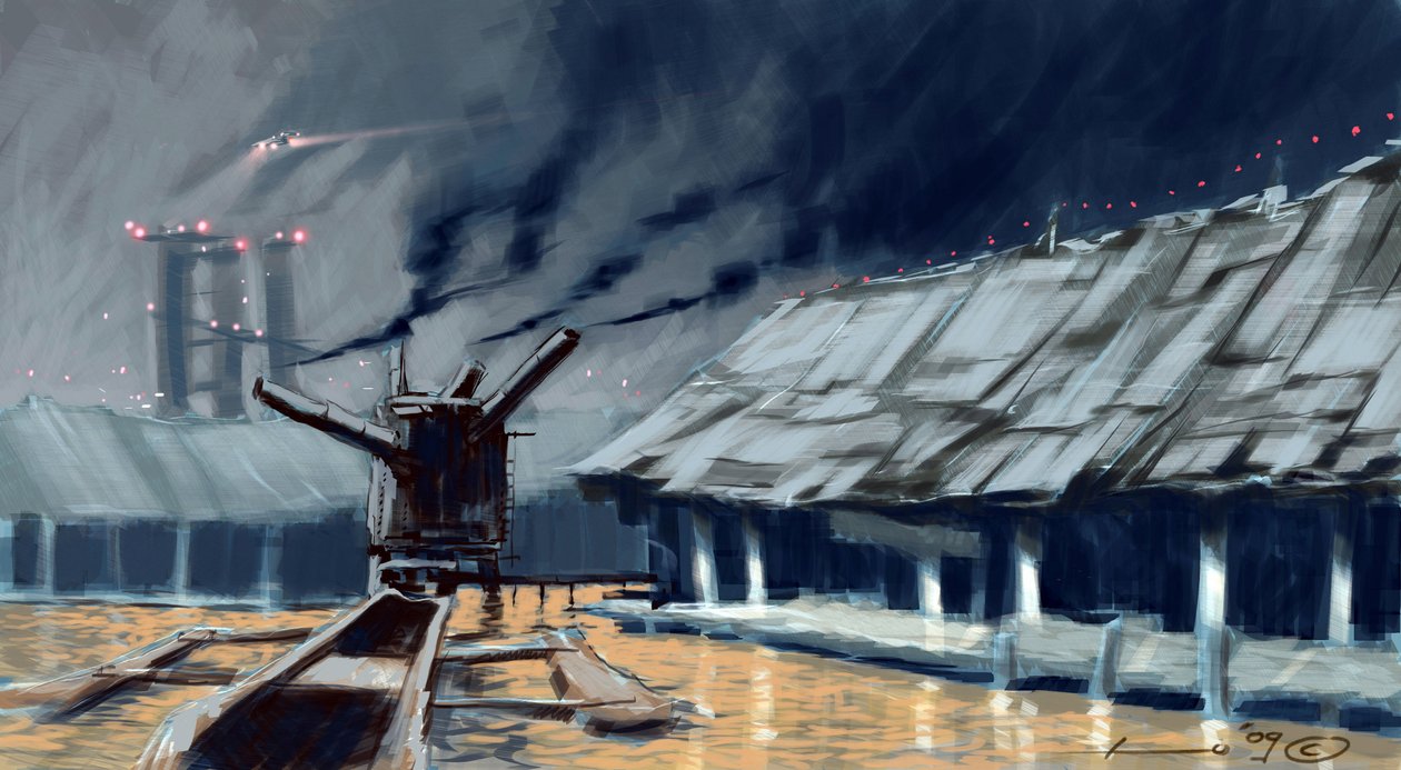 Očekávání: domy na kůlech (palafittes). Ilustrace Alesandro Lonati. 2010 od Alessandro Lonati