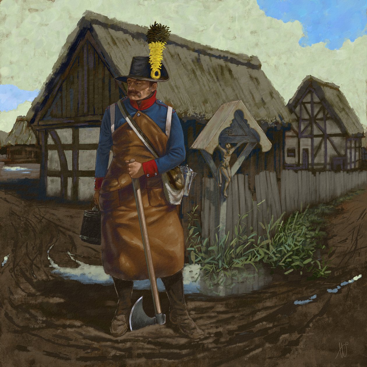 Rakouský pionýrský sapér, kolem roku 1809, 2018 od Alessandro Lonati
