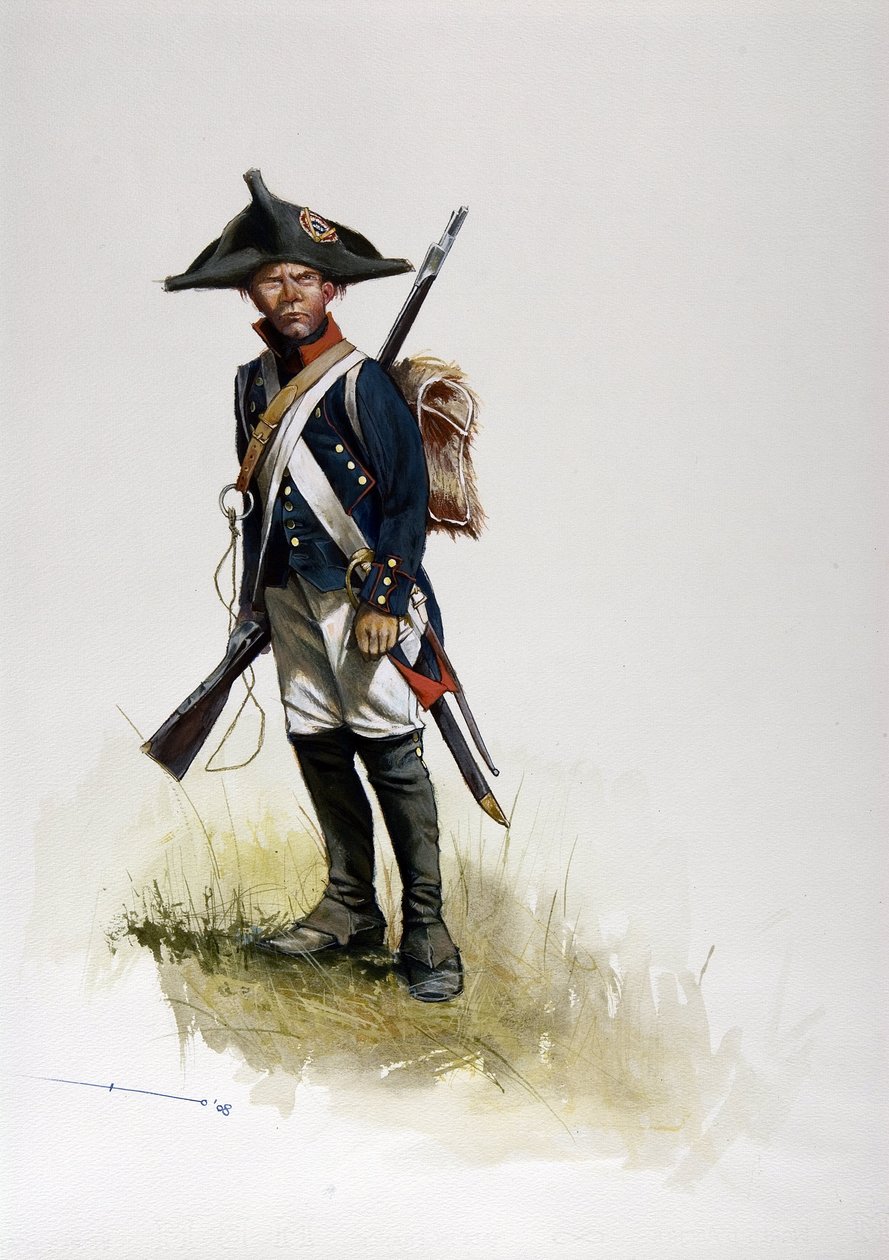 První císařství (1804-1814 a 1815): střelec voják velké francouzské napoleonské armády. Kresba Alessandro Lonati od Alessandro Lonati