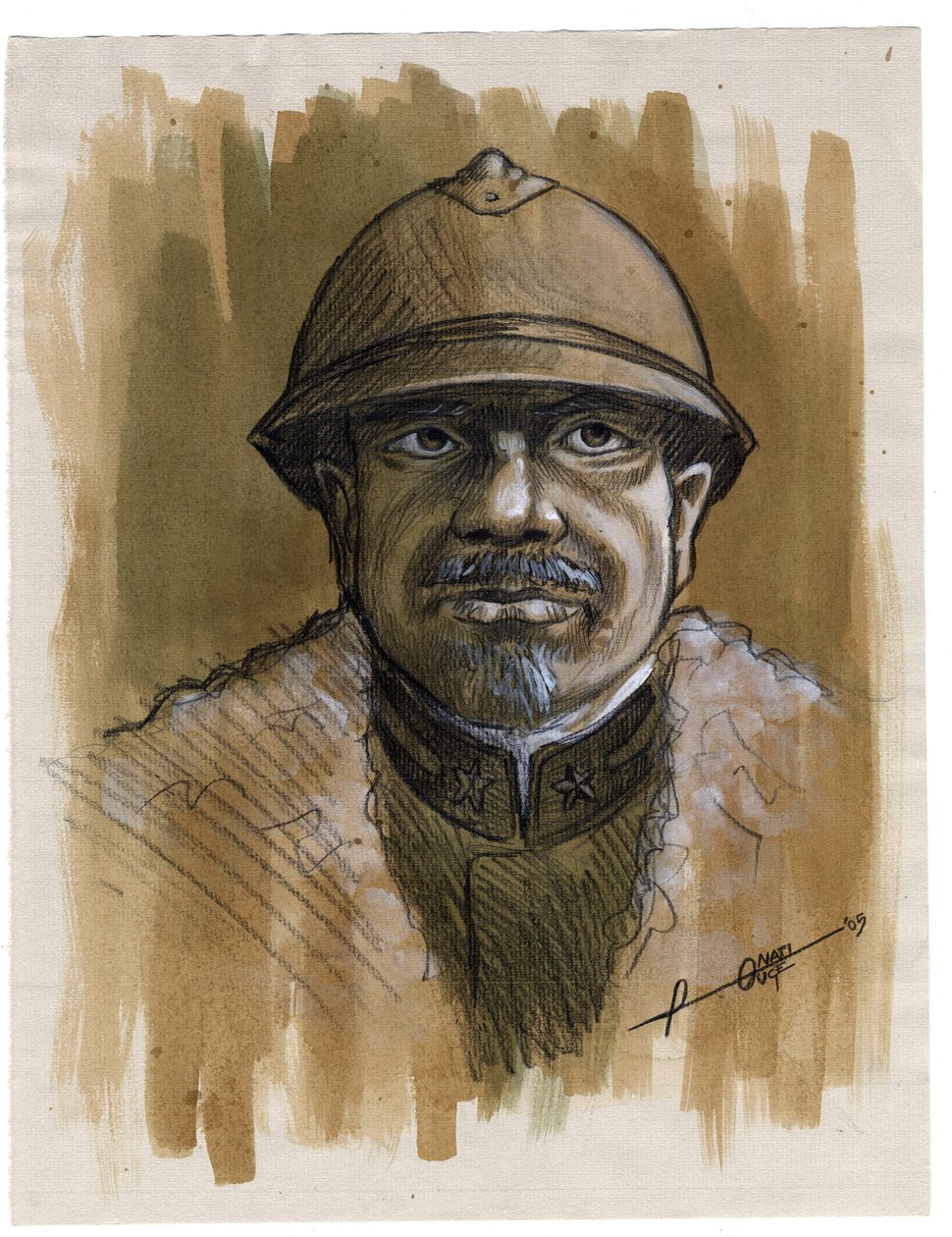 První světová válka 1914-1918: portrét vojáka italské armády v roce 1915. Kresba Alessandro Lonati od Alessandro Lonati