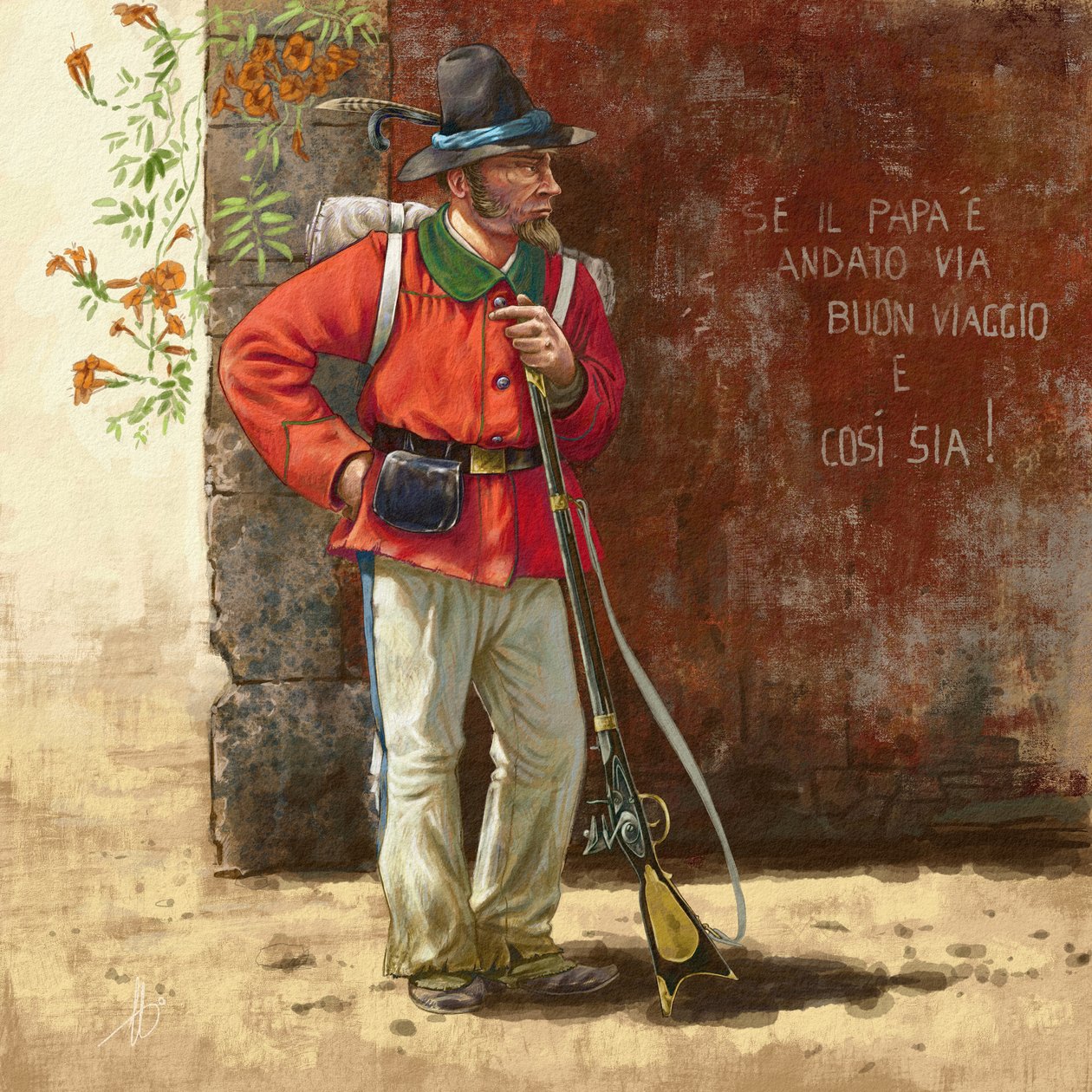 Garibaldův dobrovolník Římské republiky od Alessandro Lonati