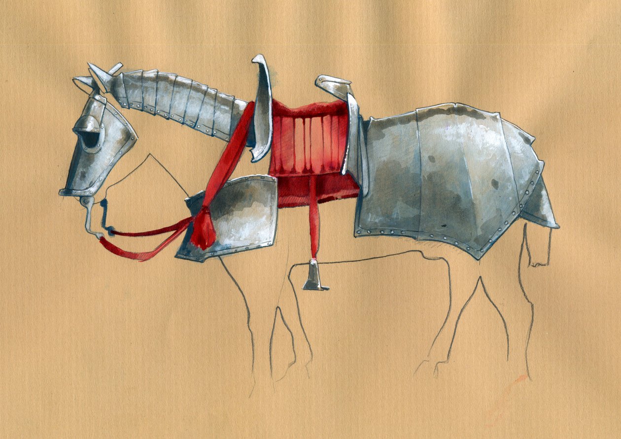 Koňské brnění Ilustrace Alessandro Lonati od Alessandro Lonati