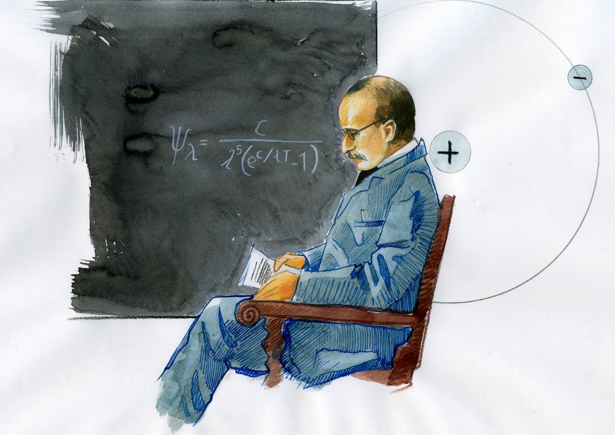 Max Planck , německý fyzik (Portrét německého fyzika Maxe Plancka (1868-1947)) od Alessandro Lonati