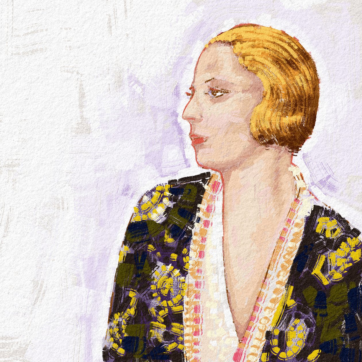 Portrét polské umělkyně Tamary De Lempicka, 2023 (ilustrace) od Alessandro Lonati