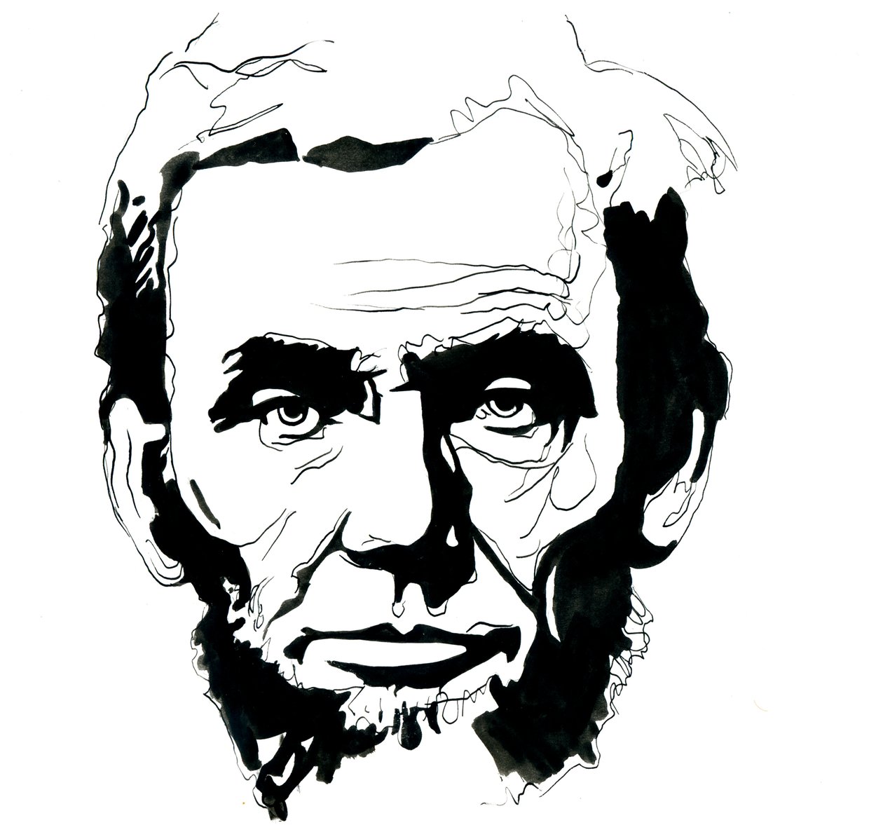 Portrét Abrahama Lincolna (1809-1865) prezidenta Spojených států amerických (Portrét amerického prezidenta Abrahama Lincolna) od Alessandro Lonati
