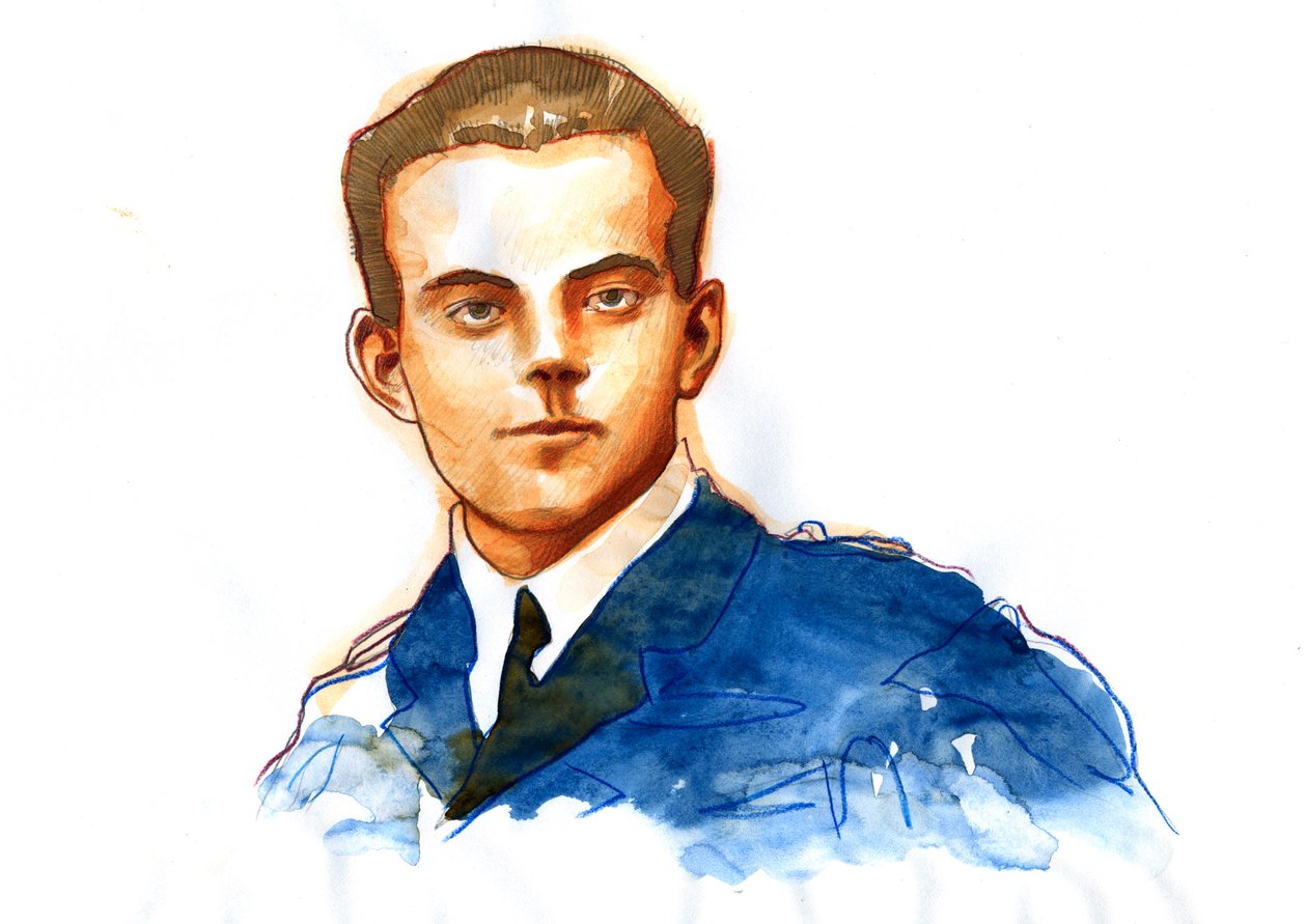 Portrét Antoine de Saint Exupery (Saint-Exupery od Alessandro Lonati