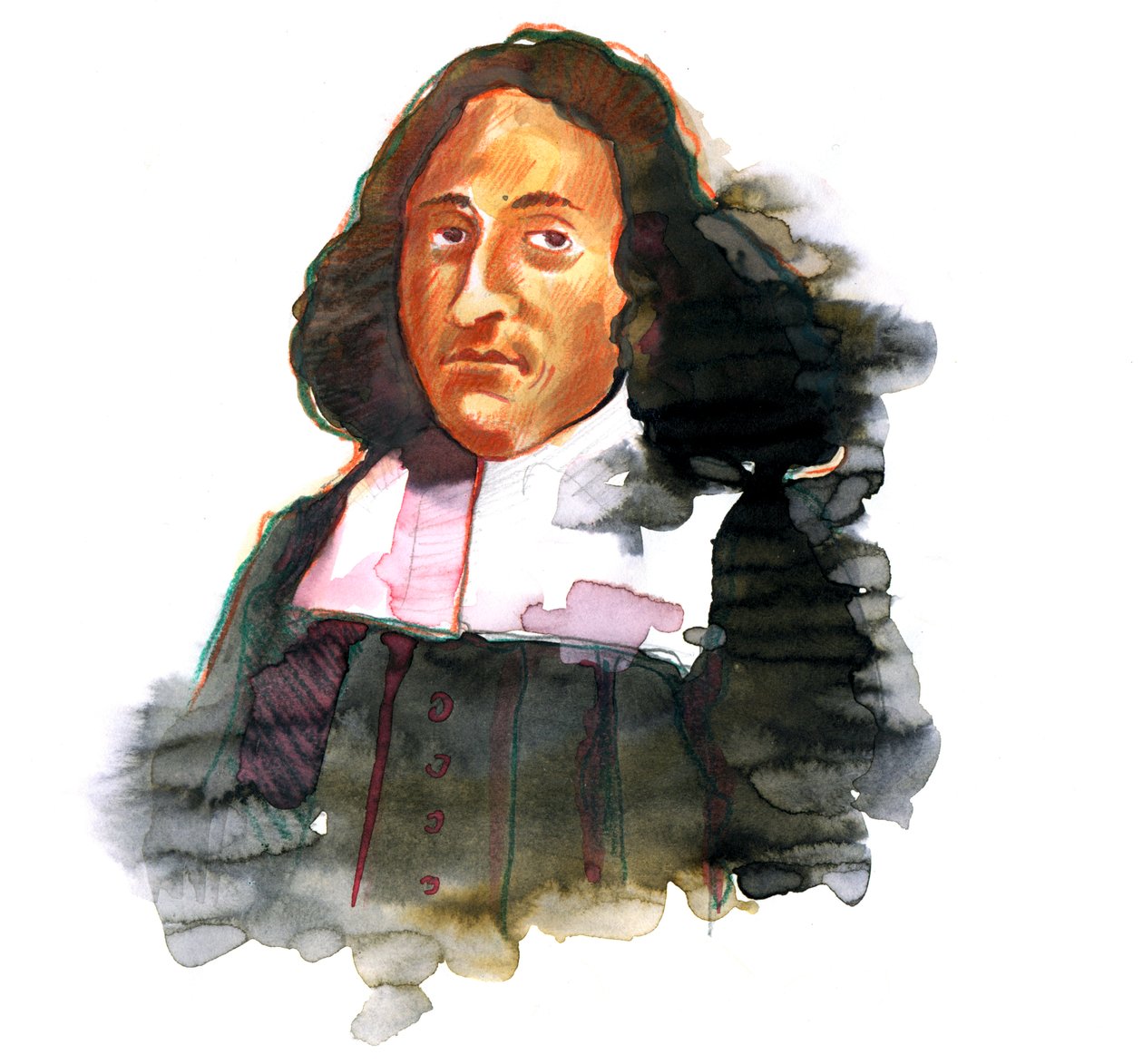 Portrét Barucha de Spinoza (1632 - 1677) holandský filozof, známý také jako Bento de Spinoza nebo Benedictus de Spinoza nebo Benoit de Spinoza (Portrét Barucha Spinozy) od Alessandro Lonati