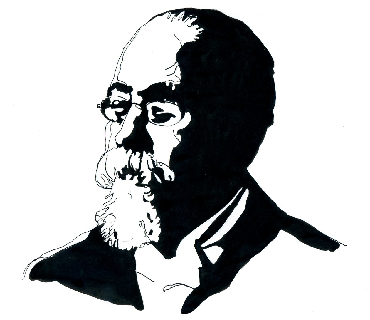 Cesare Lombroson muotokuva (1835-1909), Italian kriminologian koulun perustaja (Cesare Lombroson muotokuva italialainen kriminologi ja lääkäri, Italian positivistisen kriminologian koulun perustaja) od Alessandro Lonati