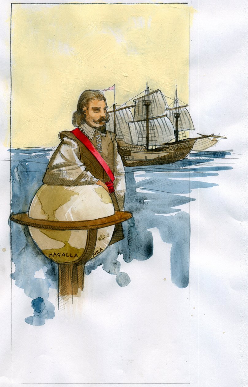 Portrét anglického lupiče, průzkumníka, obchodníka s otroky a politika Francise Drakea (kresba) od Alessandro Lonati