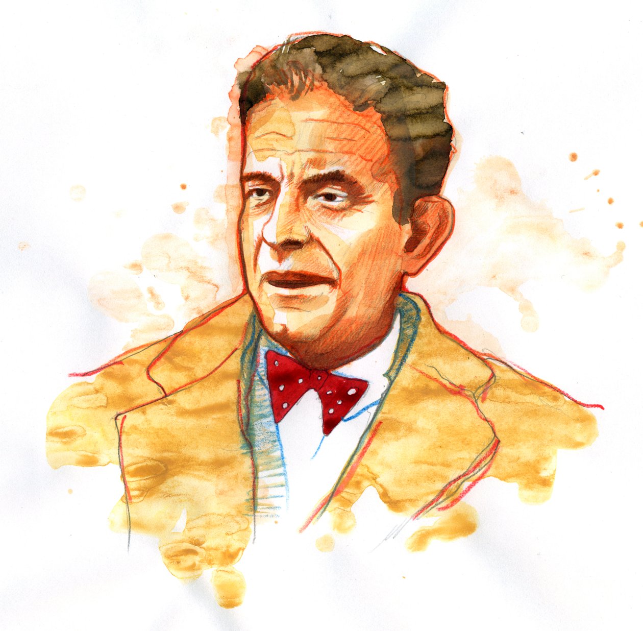 Portrét francouzského psychiatra a psychoanalytika Jacquese Lacana (1901-1981) (Portrét francouzského psychoanalytika a psychiatra Jacquese Lacana) od Alessandro Lonati