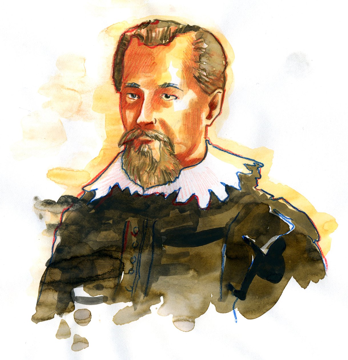 Portrét Johannese Keplera (nebo Kepplera) (1571-1630) (Portrét německého matematika, astronoma a astrologa Johannese Keplera) od Alessandro Lonati