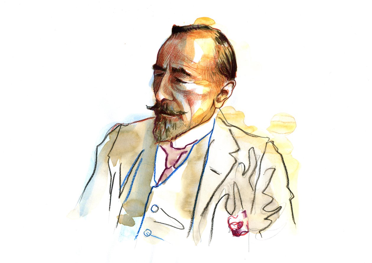 Portrét Josepha Conrada (1857 - 1924), britského spisovatele kolem 1920 - 1923 (portrét anglického spisovatele Josepha Conrada) od Alessandro Lonati