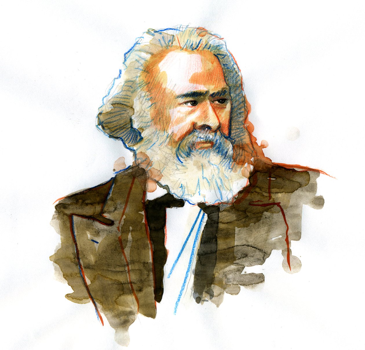 Muotokuva Karl Marxista (1818-1883), filosofista ja politiikan teoreetikko od Alessandro Lonati