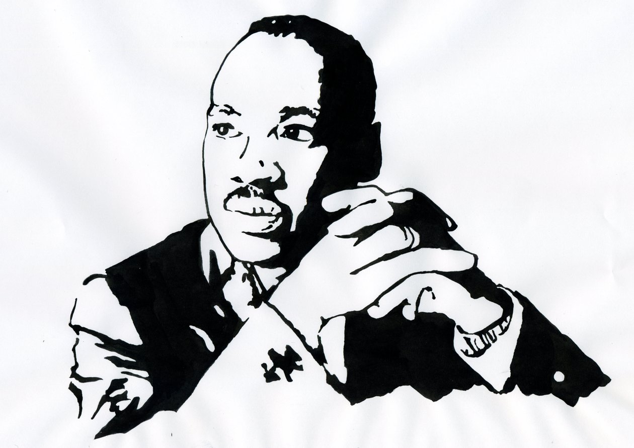 Pastori Martin Luther Kingin (1929-1968) muotokuva od Alessandro Lonati