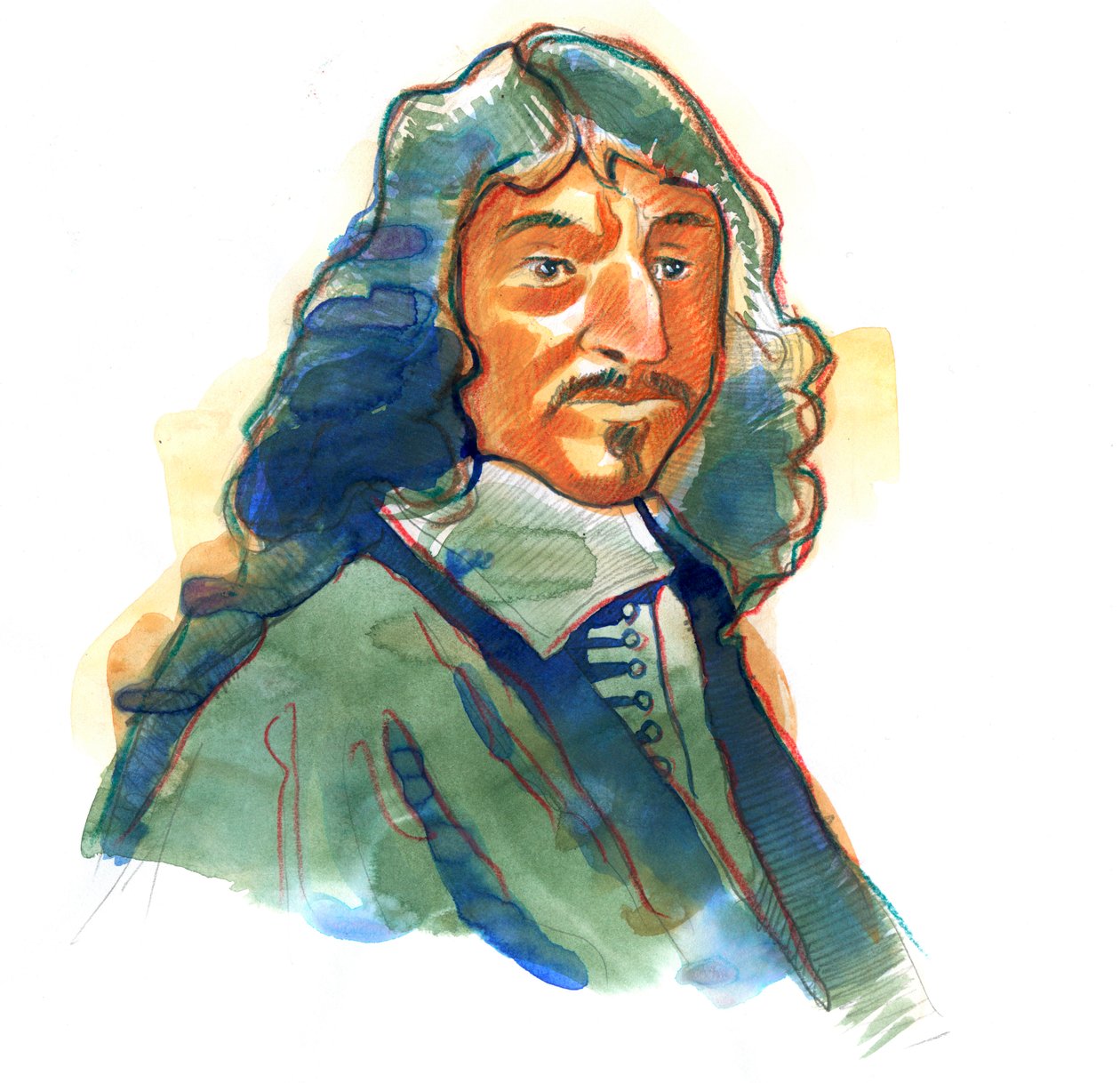 Portrét René Descartes (1596-1650), anglický filozof a spisovatel od Alessandro Lonati