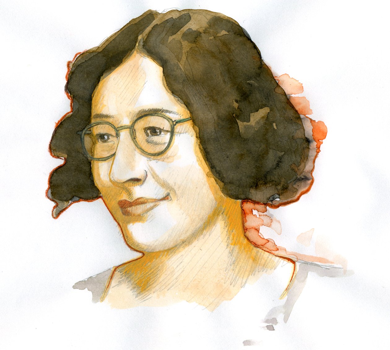 Portrét Simone Weil (akvarel na papíře) od Alessandro Lonati