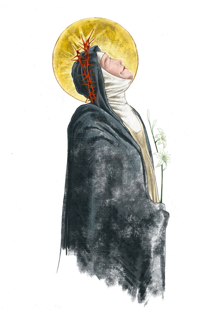 Pyhän Katariina Sienalaisen muotokuva (piirustus) od Alessandro Lonati